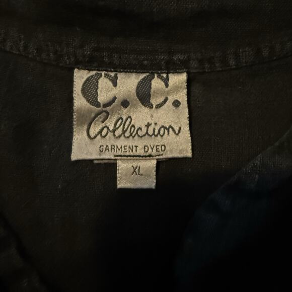 CC Collection Top Linen Button Up Boho Peasant Minimalist Women's XL - Picture 3 of 7